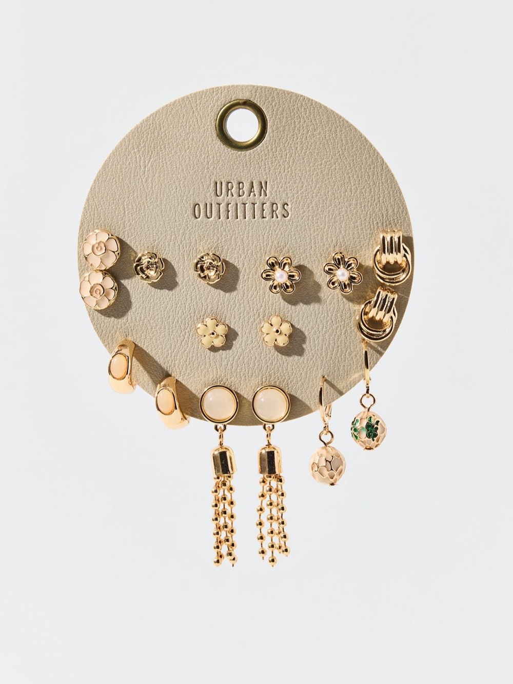 NWT Urban Outfitters Gold Bloom Flower Enameled Multi Earrings Set